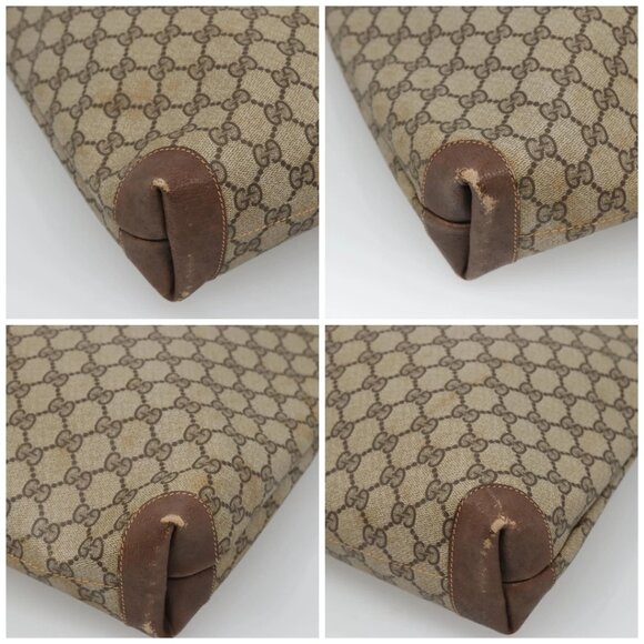 GUCCI GG Supreme Web Sherry Line Tote Bag PVC Beige Green Red Auth BA943 - Picture 16 of 16